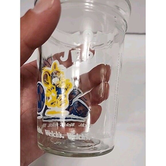 Vintage Tom and Jerry Welch's Jelly Jam Jar Soccer Glass 1991 Drinking Glass 4" - Picture 8 of 12
